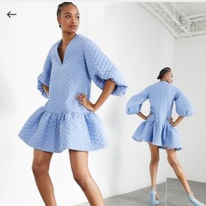 ASOS Edition light blue puff sleeve dress